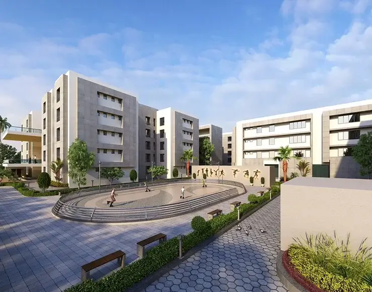 Three people are standing